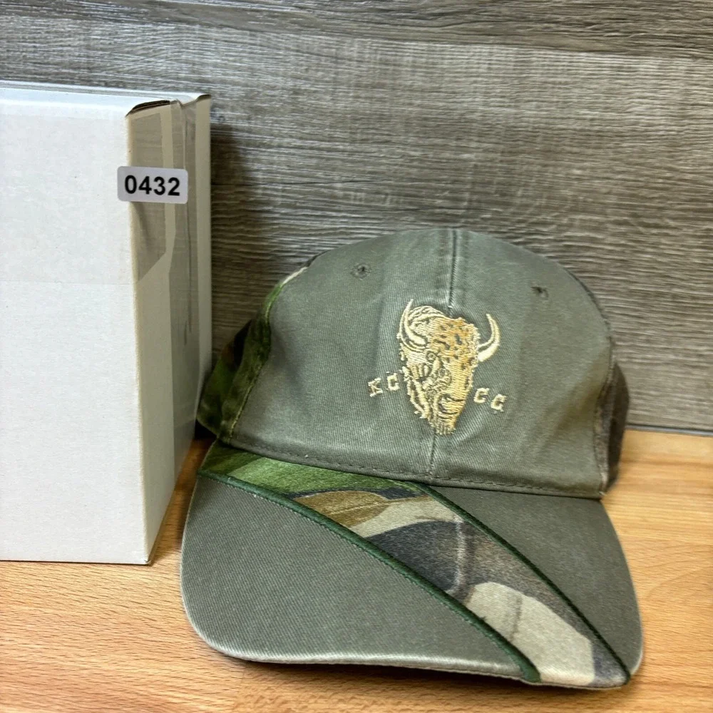 Kansas City Coutry Club Hat Cap Strap Back Brown Green Camo Outdoors‎ Adjustable